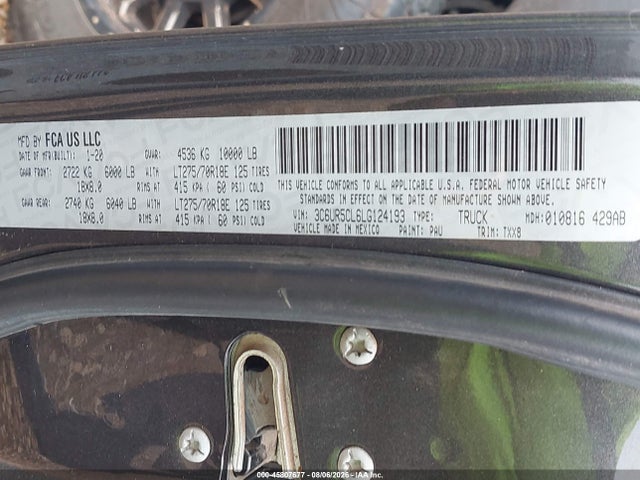 Продаж на аукціоні авто 2020 Ram 2500 Tradesman  4x4 6'4 Box, vin: 3C6UR5CL6LG124193, номер лоту: 45807677