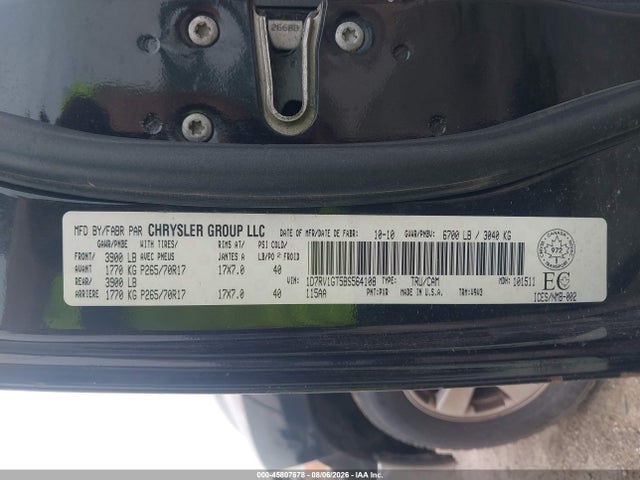 Продажа на аукционе авто 2011 Ram Ram 1500 Slt, vin: 1D7RV1GT5BS564108, номер лота: 45807678