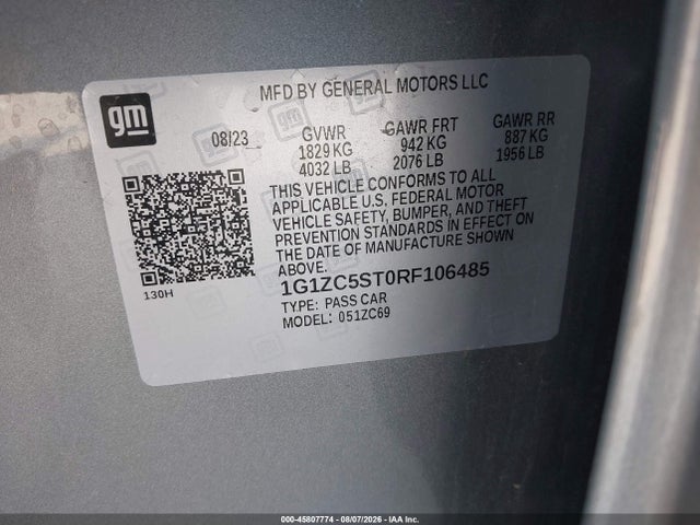 1G1ZC5ST0RF106485 Chevrolet Malibu Fwd 1fl