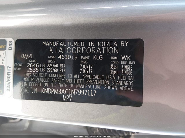 KIA Sportage Lx 2022 KNDPM3AC1N7997117 Image 9