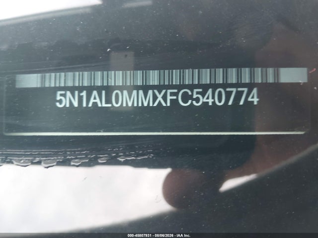 Aukcja sprzedaży 2015 Infiniti Qx60, vin: 5N1AL0MMXFC540774, numer aukcji: 45807931