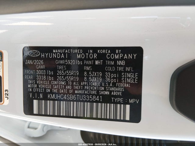 Genesis Gv80 2.5t Rwd 2026 KMUHC4SB6TU335841 Image 9