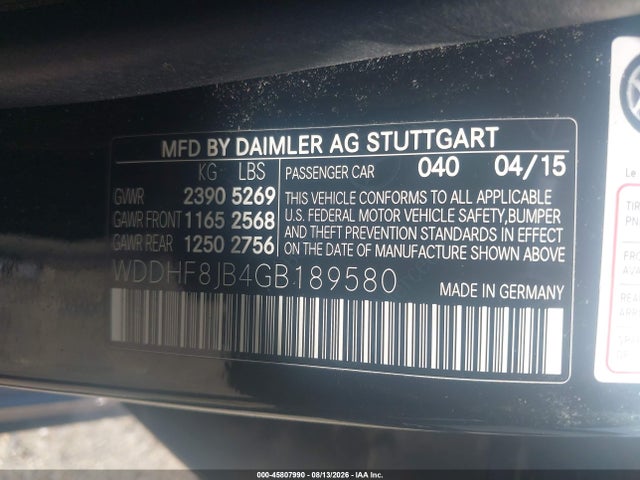 WDDHF8JB4GB189580 Mercedes-Benz E 350 4matic