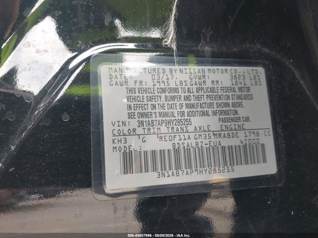 Nissan SENTRA S 2017 3N1AB7AP9HY285255 Image 9