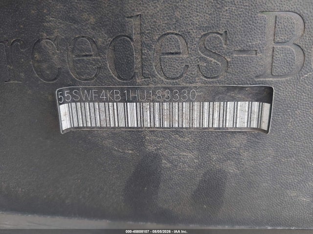 45808107 :رقم المزاد ، 55SWF4KB1HU188330 vin ، 2017 Mercedes-benz C 300 4matic مزاد بيع