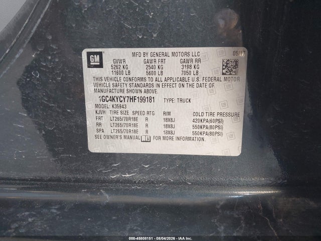 1GC4KYCY7HF199181 Chevrolet Silverado 3500hd Work Truck
