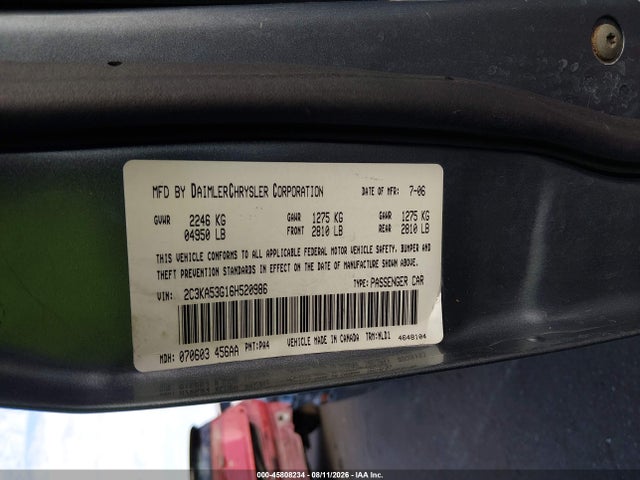 Aukcja sprzedaży 2006 Chrysler 300 Touring, vin: 2C3KA53G16H520986, numer aukcji: 45808234