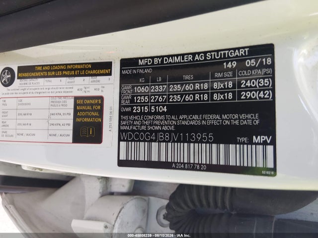 WDC0G4JB8JV113955 Mercedes-Benz GLC 300