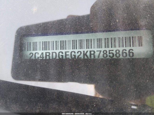 2019 Dodge Grand Caravan Gt მანქანა იყიდება აუქციონზე, vin: 2C4RDGEG2KR785866, აუქციონის ნომერი: 45808280