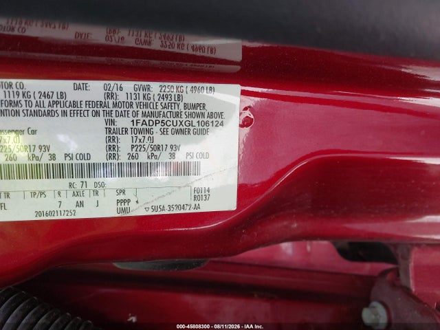 1FADP5CUXGL106124 Ford C-max Energi Sel