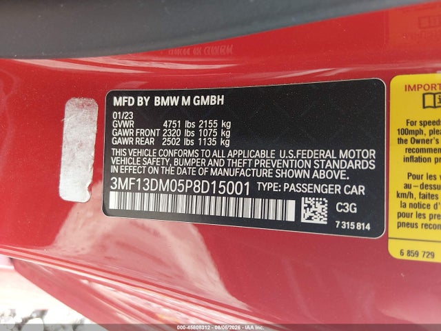3MF13DM05P8D15001 BMW M2