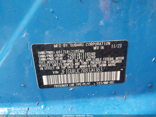 Aukcja sprzedaży 2024 Subaru Impreza Rs 5-door, vin: JF1GUHJC7R8323363, numer aukcji: 45808374