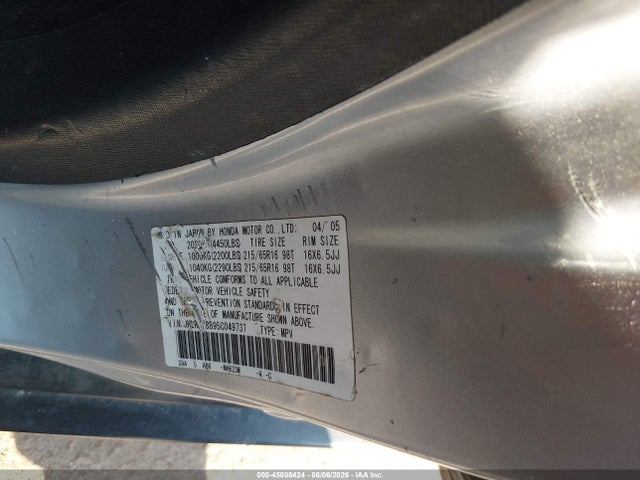 Aukcja sprzedaży 2005 Honda Cr-v Ex, vin: JHLRD78895C049737, numer aukcji: 45808424