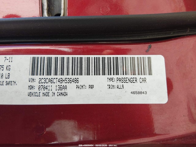 Продаж на аукціоні авто 2011 Chrysler 300c, vin: 2C3CA6CT4BH536486, номер лоту: 45808484