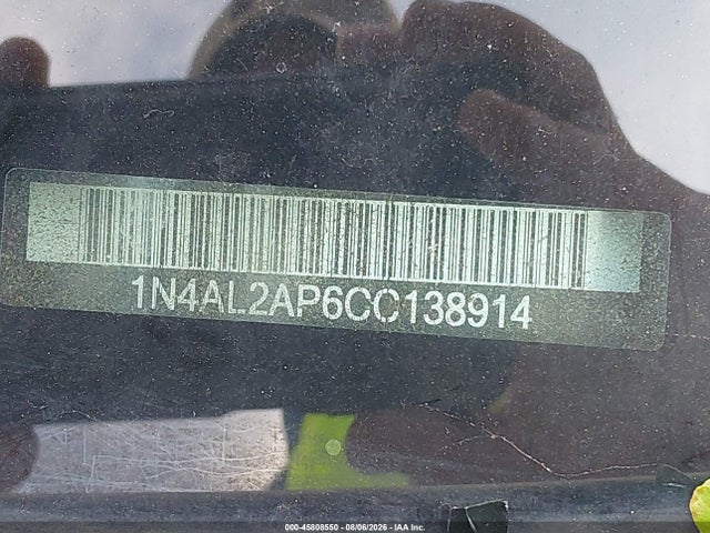 Продажа на аукционе авто 2012 Nissan Altima 2.5 S, vin: 1N4AL2AP6CC138914, номер лота: 45808550