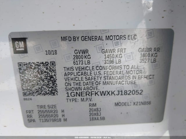 Chevrolet Traverse Ls 2019 1GNERFKWXKJ182052 Image 9