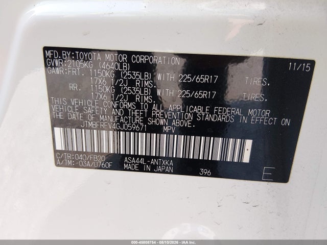 Toyota RAV4 LE 2016 JTMBFREV4GJ059671 Image 9