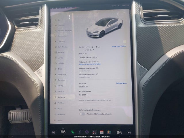 2018 Tesla Model S 100d/75d/p100d მანქანა იყიდება აუქციონზე, vin: 5YJSA1E22JF284675, აუქციონის ნომერი: 45808757