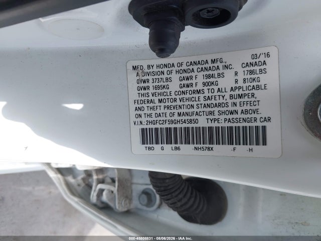 Honda Civic Lx 2016 2HGFC2F59GH545850 Image 9