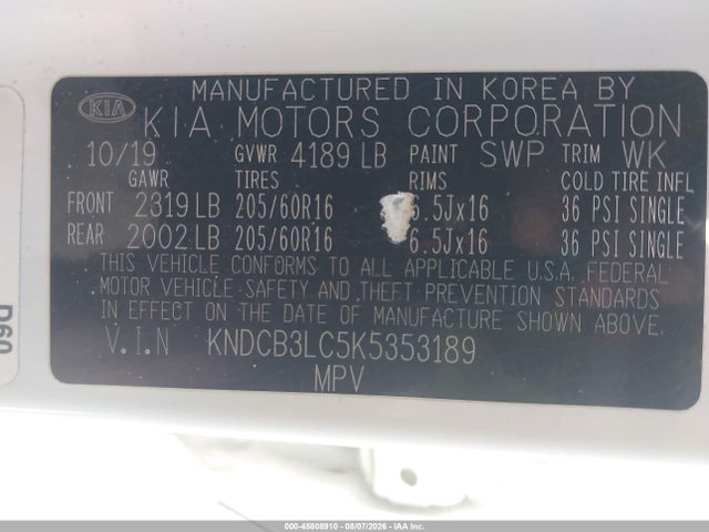 KIA NIRO LX 2019 KNDCB3LC5K5353189 Image 9