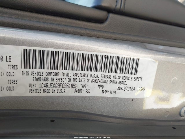 1C4RJEAG9FC951852 Jeep Grand Cherokee Altitude
