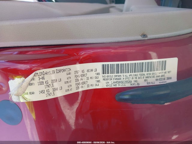 Aukcja sprzedaży 2006 Jeep Grand Cherokee Limited, vin: 1J4HR58N56C295264, numer aukcji: 45809068