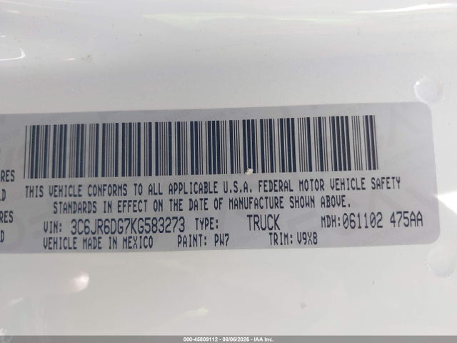 RAM 1500 Classic 2019 3C6JR6DG7KG583273 Image 9