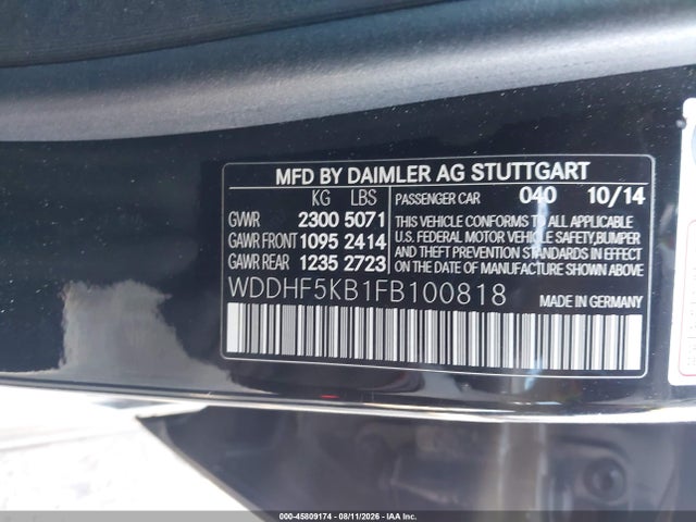 Mercedes-Benz E 350 2015 WDDHF5KB1FB100818 Image 9