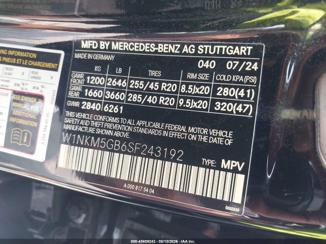 Aukcja sprzedaży 2025 Mercedes-benz Glc 350e 4matic, vin: W1NKM5GB6SF243192, numer aukcji: 45809242