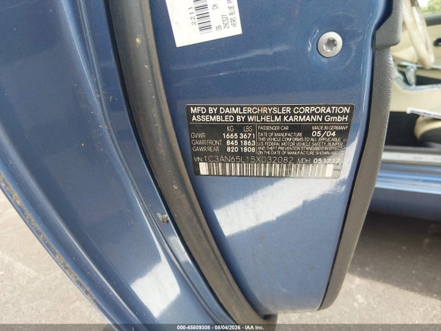 2005 Chrysler Crossfire Limited მანქანა იყიდება აუქციონზე, vin: 1C3AN65L15X032082, აუქციონის ნომერი: 45809308