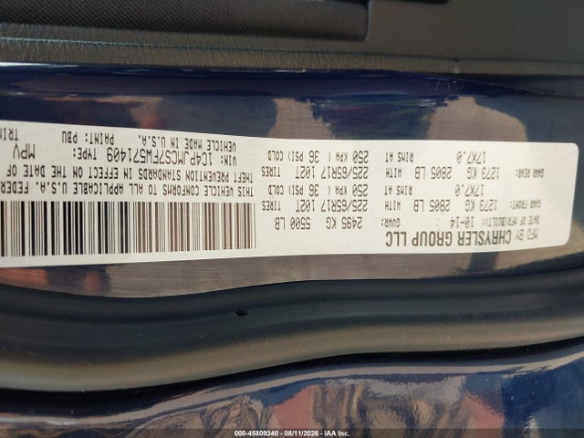 45809340 :رقم المزاد ، 1C4PJMCS7FW571409 vin ، 2015 Jeep Cherokee Latitude مزاد بيع