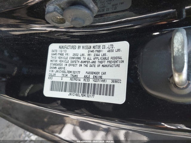 45809355 :رقم المزاد ، JN1CV6EL7EM132177 vin ، 2014 Infiniti Q60 مزاد بيع