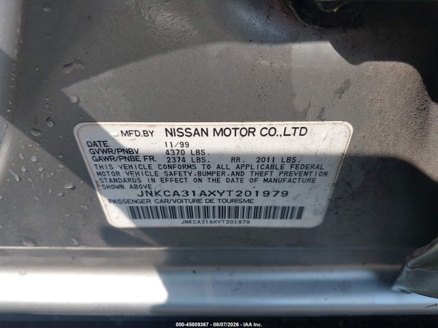 Продаж на аукціоні авто 2000 Infiniti I30 Luxury/touring, vin: JNKCA31AXYT201979, номер лоту: 45809367