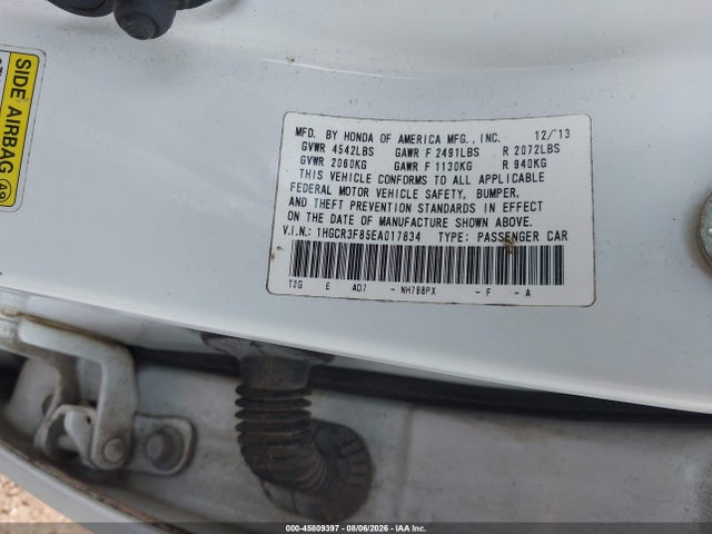2014 Honda Accord Ex-l V-6 მანქანა იყიდება აუქციონზე, vin: 1HGCR3F85EA017834, აუქციონის ნომერი: 45809397