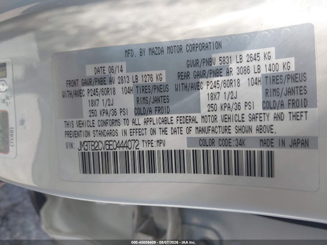Mazda Cx-9 Touring 2014 JM3TB2CV6E0444072 Image 9