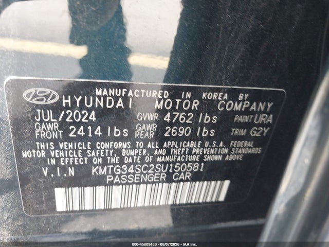 Продажа на аукционе авто 2025 Genesis G70 2.5t Rwd, vin: KMTG34SC2SU150581, номер лота: 45809450