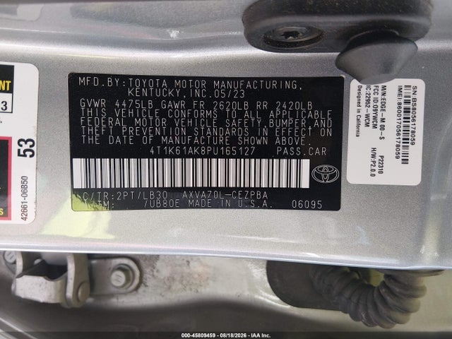Продажа на аукционе авто 2023 Toyota Camry Xse, vin: 4T1K61AK8PU165127, номер лота: 45809459