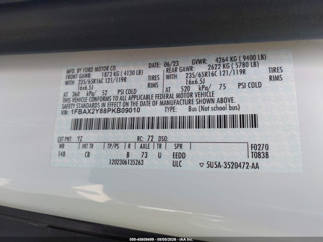 Ford Transit-350 Passenger Van Xlt 2023 1FBAX2Y88PKB09010 Image 9