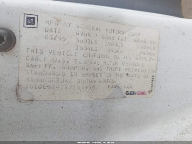 Продаж на аукціоні авто 1995 Chevrolet Cavalier, vin: 1G1JC5241S7183999, номер лоту: 45809517