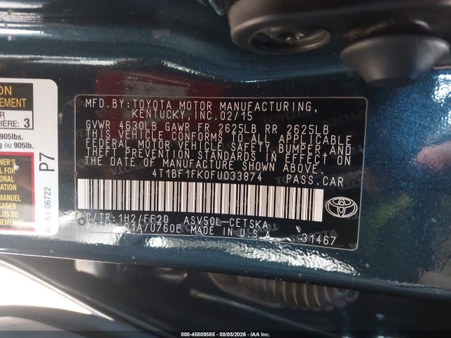4T1BF1FK0FU033874 Toyota CAMRY SE