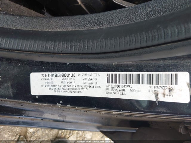 Продажа на аукционе авто 2013 Dodge Avenger Se V6, vin: 1C3CDZAG1DN572354, номер лота: 45809597