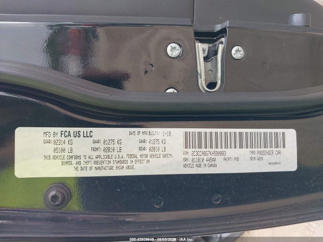 Aukcja sprzedaży 2019 Chrysler 300 300s, vin: 2C3CCABG7KH590883, numer aukcji: 45809649