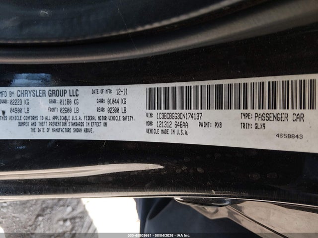 Aukcja sprzedaży 2012 Chrysler 200 S, vin: 1C3BCBGG3CN174137, numer aukcji: 45809661