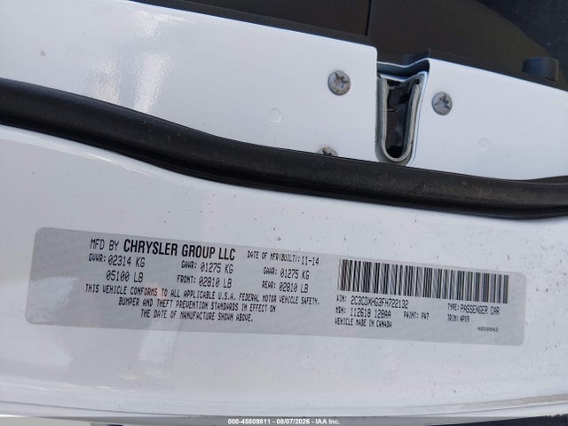 45809811 :رقم المزاد ، 2C3CDXHG3FH722132 vin ، 2015 Dodge Charger Sxt مزاد بيع