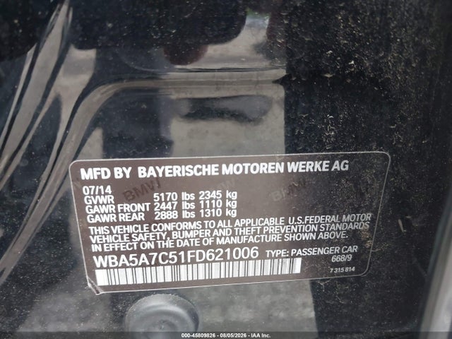 Продажа на аукционе авто 2015 Bmw 528i Xdrive, vin: WBA5A7C51FD621006, номер лота: 45809826
