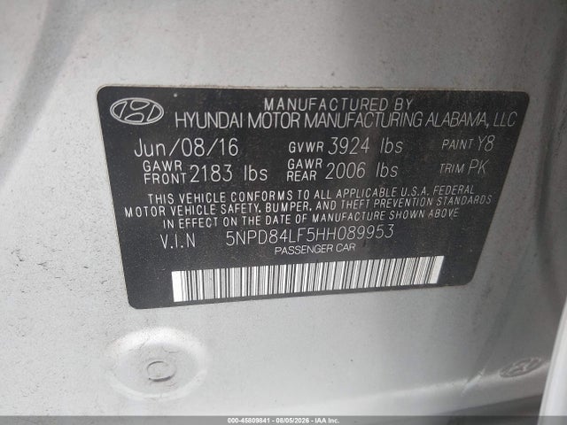 Hyundai ELANTRA SE 2017 5NPD84LF5HH089953 Image 9