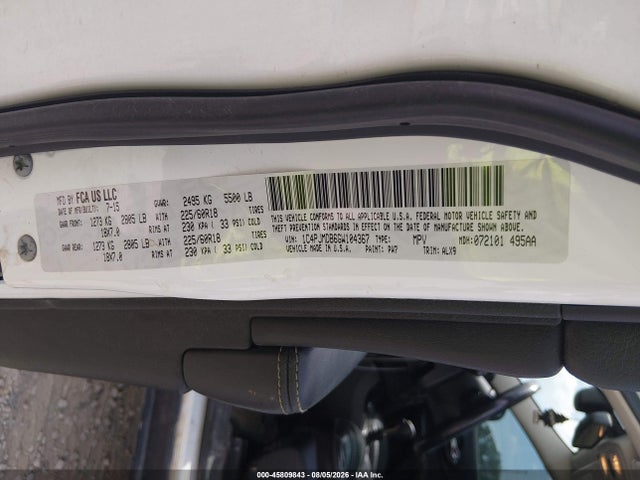 Продажа на аукционе авто 2016 Jeep Cherokee Limited, vin: 1C4PJMDB6GW104367, номер лота: 45809843
