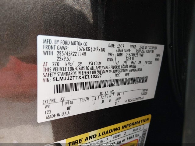 5LMJJ2TTXKEL10397 Lincoln Navigator Black Label