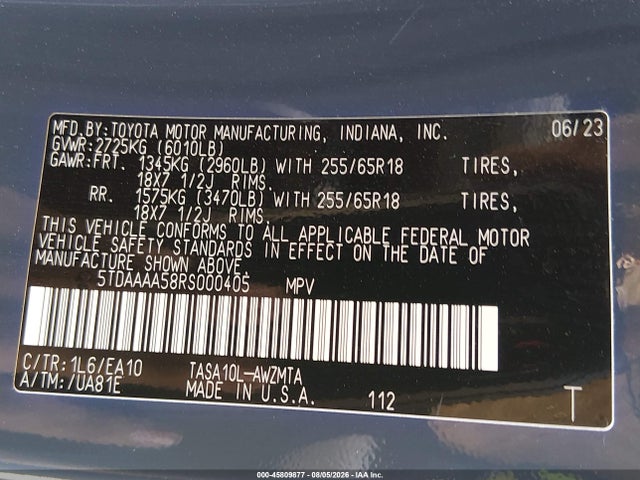 Toyota Grand Highlander Xle 2024 5TDAAAA58RS000405 Image 9