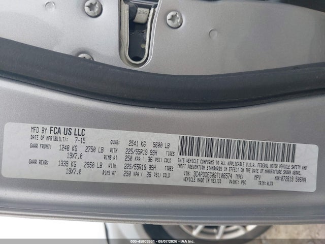 Aukcja sprzedaży 2016 Dodge Journey R/t, vin: 3C4PDDEG0GT106574, numer aukcji: 45809931